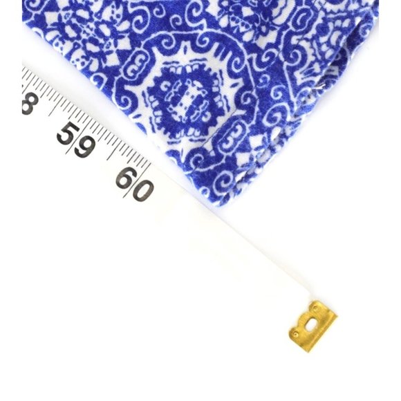 Lush Mediterranean Spaghetti Strap Maxi Blue White Pattern Soft Sun Dress S - Picture 9 of 9